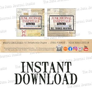 Junk Journal Essentials Vol 1 Printable Kit – Vintage Ephemera, Ledger Pages, Postcards, Music Sheets – The Junk Journal Studio image 9