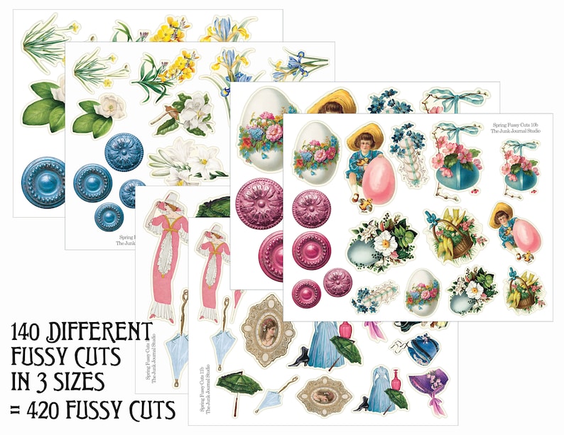 Huge Spring Bounty Kit 5, Spring Fussy Cuts Digital, Spring Digital Kit, Spring Ephemera Digital, Spring Journal, Floral Fussy Cuts, Spring image 6