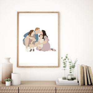 Custom Digital Portraits, Minimal, Faceless, Cartoon Illustration from Photo, Gift Ideas