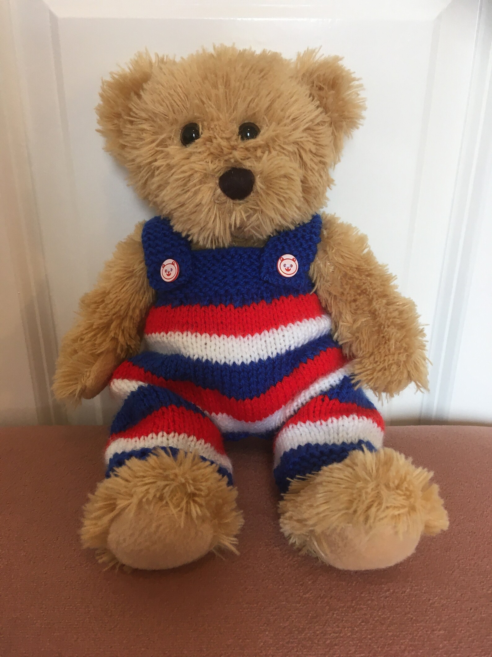 Hand Knitted Teddy Bear Clothes Patriotic Red White & Blue Etsy