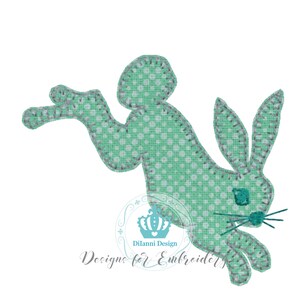 Easter Bunny Hop Baby Applique Design Machine Embroidery Digital File Instant Download