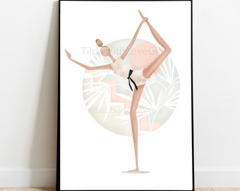 Ukraine Yoga poster printable | Yoga print art | Printable wall art | Yoga pose poster