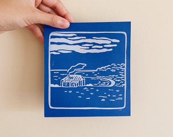 Maria Island | Tasmania | Linocut print | Original print