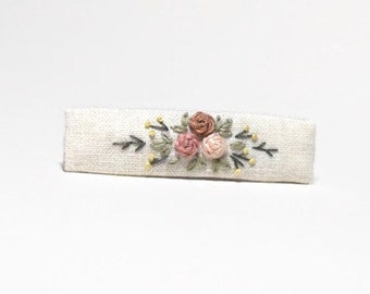 Ivory Rosette French Barrette