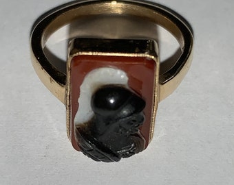 14KT Antique Stone Cameo Ring circa 1920