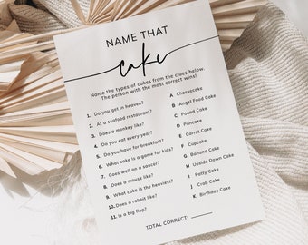 Wedding Shower Game Printable, Editable Bachelorette Shower Game, Couples Shower Game Name, That Cake, INSTANT DOWNLOAD, Templett