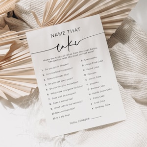 Wedding Shower Game Printable, Editable Bachelorette Shower Game, Couples Shower Game, Name That Cake, INSTANT DOWNLOAD, Templett
