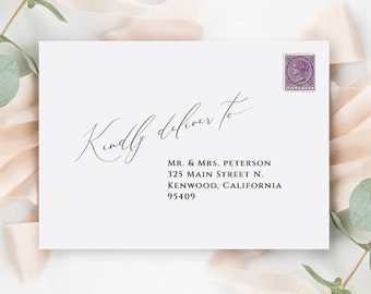 Envelope Template, Calligraphy Envelope, Wedding Envelope Template, Address Label, Printable Wedding Address Template, Instant Download, DIY