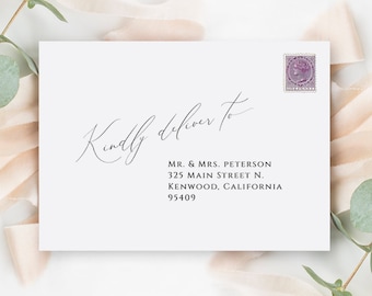 Envelope Template, Calligraphy Envelope, Wedding Envelope Template, Address Label, Printable Wedding Address Template, Instant Download, DIY