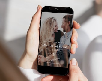 Digital Wedding Invitation Template, Online Wedding Evite, Electronic Invitation, Modern Wedding Invite, Templett, INSTANT DOWNLOAD