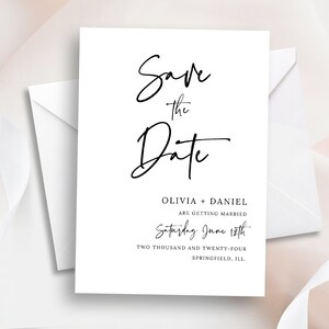 Save The Date Cards Template, Elegant Calligraphy, Wedding Save The Date, Custom Printable, Editable Invitation, Digital Download, TRY DEMO