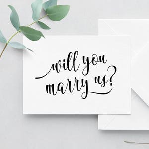 Wil je met ons trouwen, Officiant-cadeaukaart, wil je onze Officiant zijn, met ons trouwen, trouwkaart, trouwkaart, Marry Me-kaart, ministerkaart