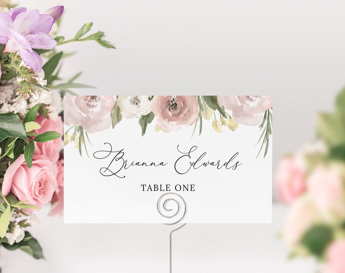 Bridal Shower Place Cards Floral Place Cards Printable | Etsy