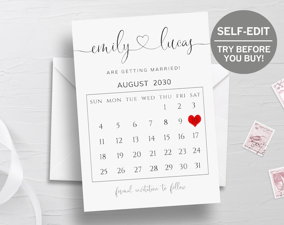 Save the date sale calendar