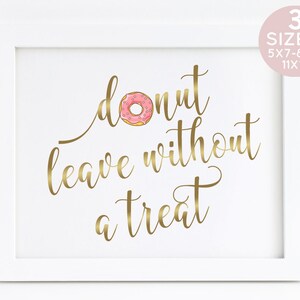 Donut Bar Sign, Sign Donut, Donut Party Printable, Wedding Donut, Baby Shower Donut, Gold Donut, Party Donut, Rose Gold Shower, Donut Sign