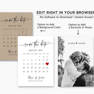 Printable Save the Date Calendar Template Save the Date | Etsy Canada