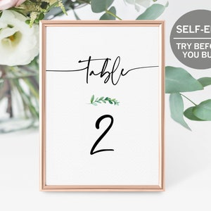 Table Number Template, TRY BEFORE You BUY, Rustic Table Numbers Wedding, Signs For Table Number Holders, Table Cards, Table Number Sign