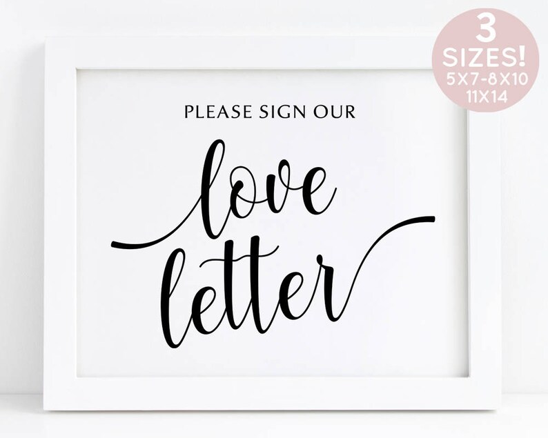Love Letter Sign Love Letter Wedding Wedding Love Letter Etsy