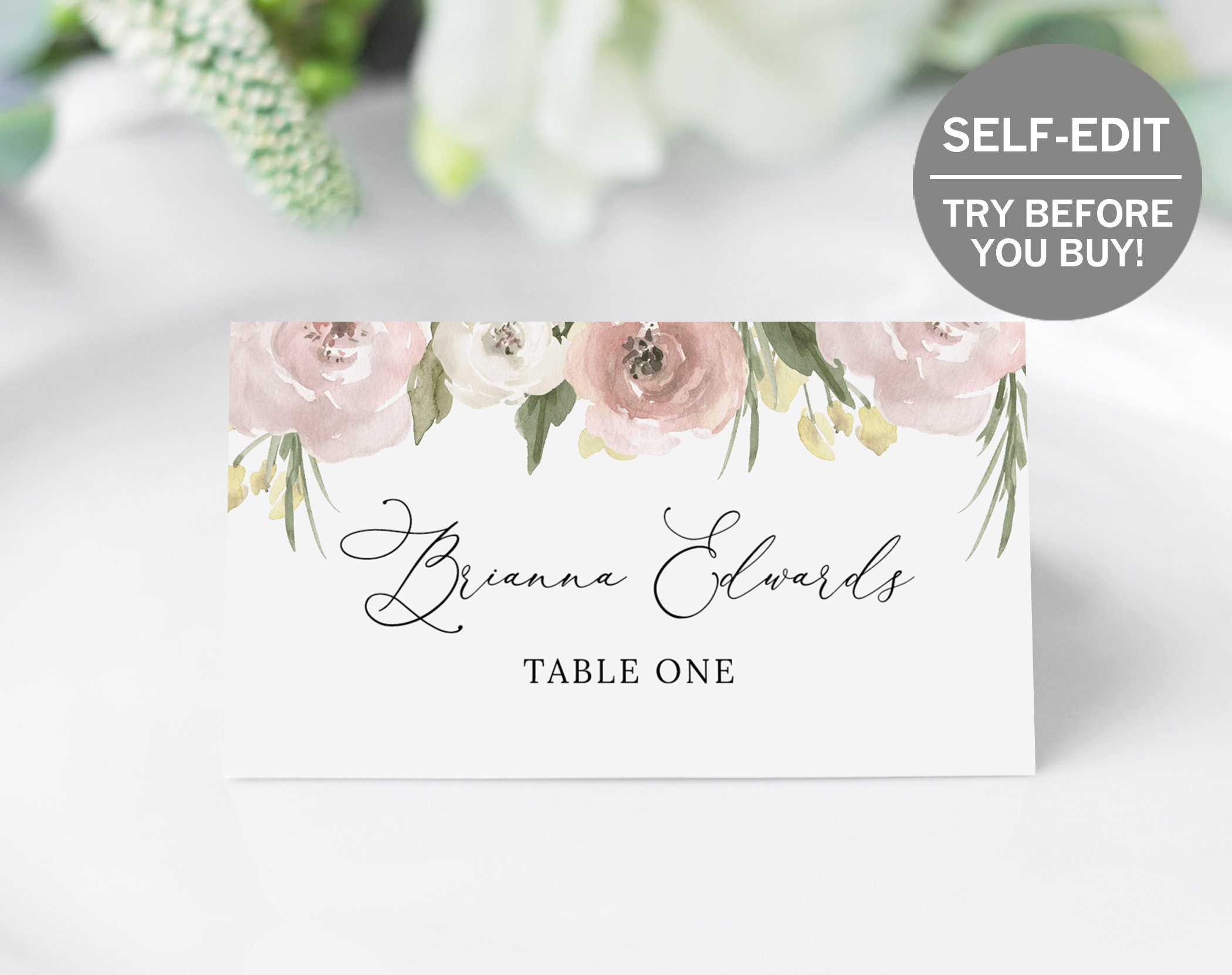 Printable Place Card Bridal Shower Template