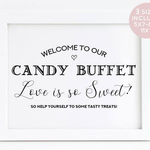 Printable Candy Buffet, Candy Buffet Sign Printable, Sign Candy Buffet, Candy Printable, Wedding Candy Sign, Love Is Sweet Sign, Candy PDF