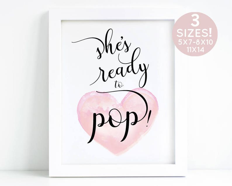 Ready to Pop Printable Baby Shower Printable PDF Shes Ready - Etsy