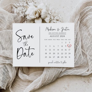 Save The Date Calendar Template, TRY BEFORE You BUY, Save The Date Postcard, 100% Editable, Wedding Announcement, Printable, Rustic