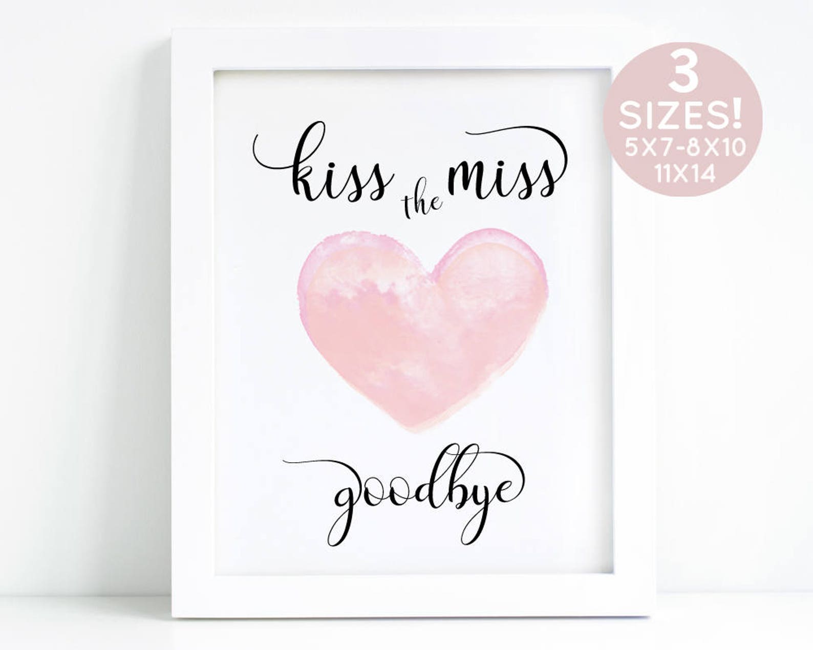 Kiss the Miss Goodbye Bachelorette Printable Rose Gold - Etsy