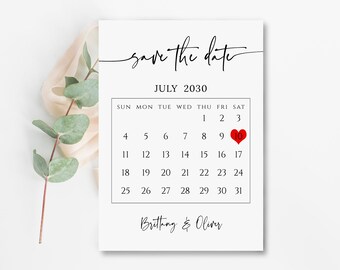Save The Date Postcard, Calendar Template, TRY BEFORE You BUY, Digital Download, Wedding Save The Date Cards, Printable Invitation, Rustic