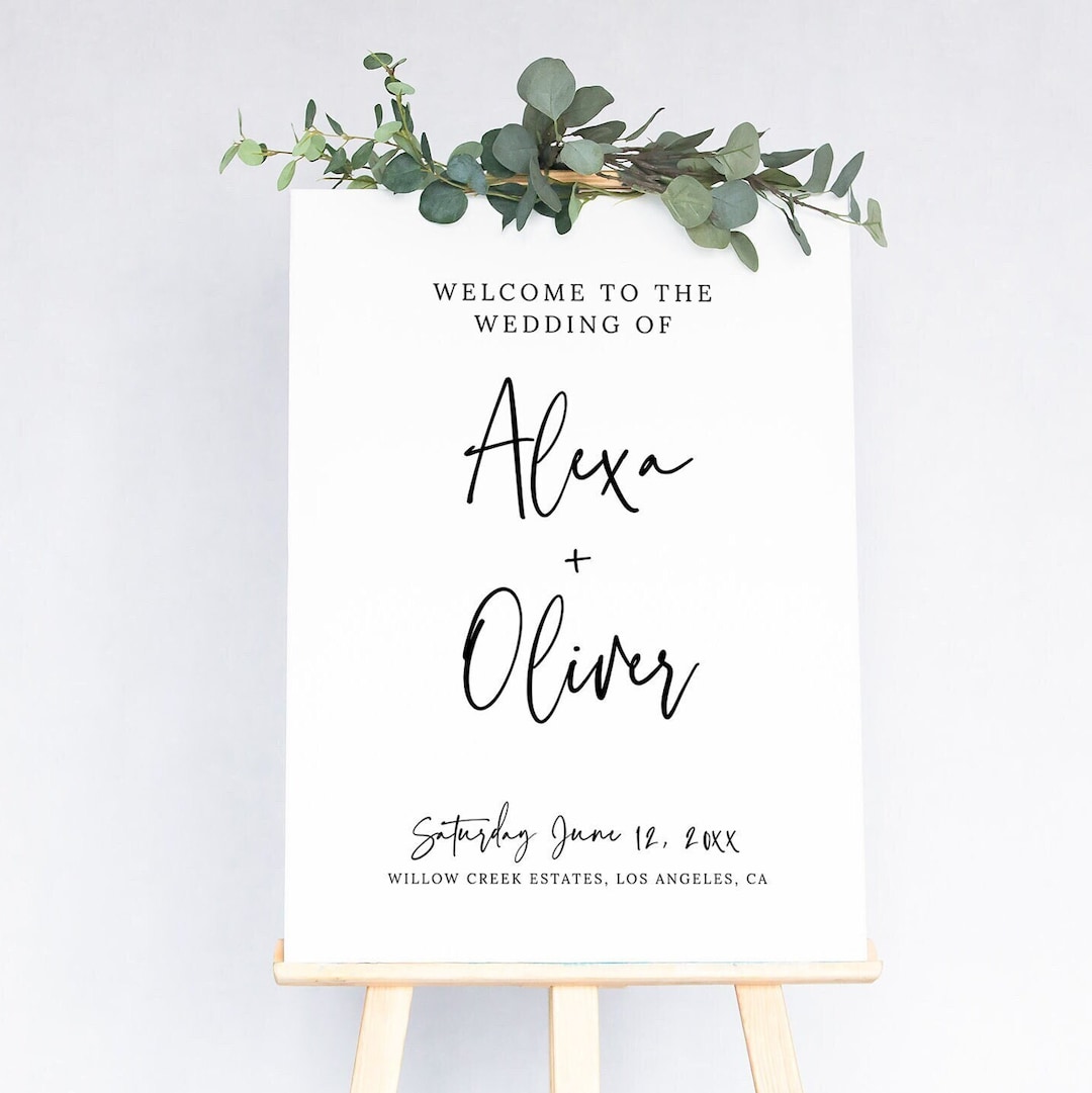 Modern Wedding Welcome Sign Template, Minimalist Welcome Poster ...
