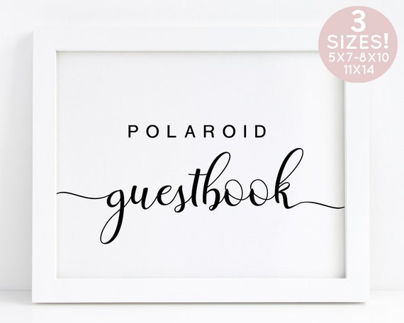 Polaroid Guestbook Polaroid Sign Printable Guestbook Sign Etsy