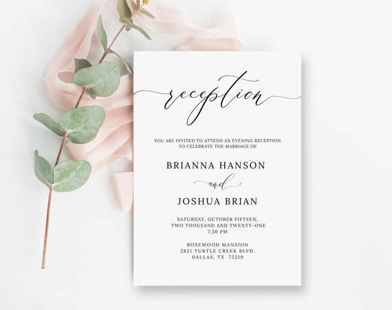 Wedding Reception Invitation Template Try Before You Buy Etsy