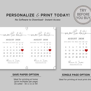 Printable Save the Date Postcard, TRY BEFORE You BUY, Save the Date ...