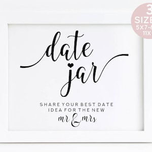 Date Jar PRINTABLE, Wedding Date Jar, Wedding Games Printable, Date Jar Sign, Date Night Advice, Wedding Shower PDF, Date Jar Wedding