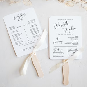 Wedding Program Fan Template, Editable, Rustic Ceremony Program, Simple Itinerary, Script, INSTANT Download, Try Free Demo