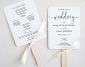 Classic Wedding Program Fan, Modern, Ceremony Program Template, Editable, Order of Service, Wedding Itinerary, DIGITAL Download, Free Demo