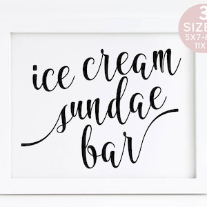 Sundae Bar Sign, Ice Cream Sign, Sundae Party, Sign Ice Cream, Ice Cream Party, Printable Ice Cream, Kids Party Sign, Sundae Sign
