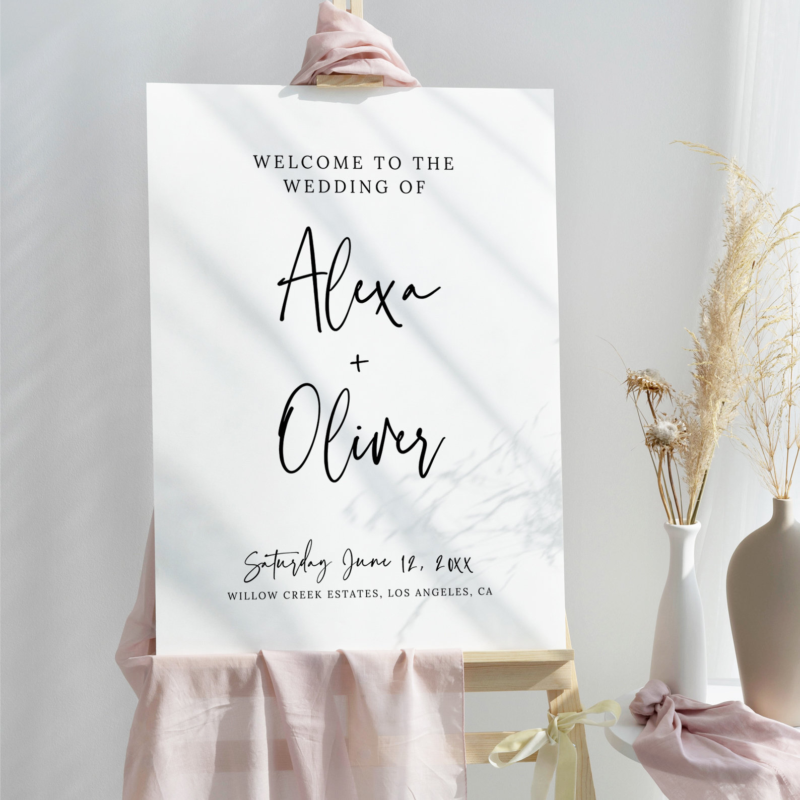 Modern Wedding Welcome Sign Template, Minimalist Welcome Poster ...