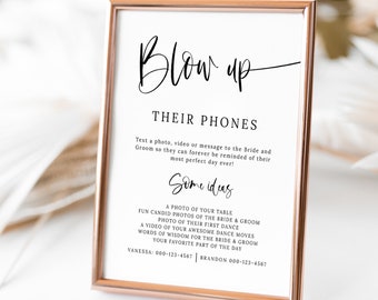 Blow Up Their Phones Wedding Sign,  I Spy Wedding Game, Fun Wedding Games, Wedding Template, Take Action, Rustic Wedding, INSTANT Download