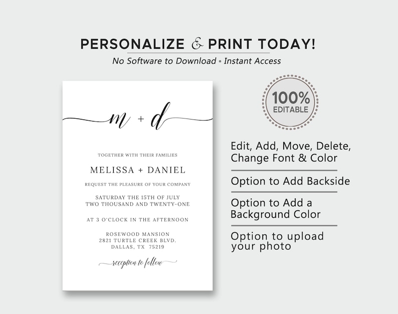 Details Card Wedding Invites Wedding Set Wedding Invitation Suite RSVP Card Wedding Invitation Template Download Printable Minimalist