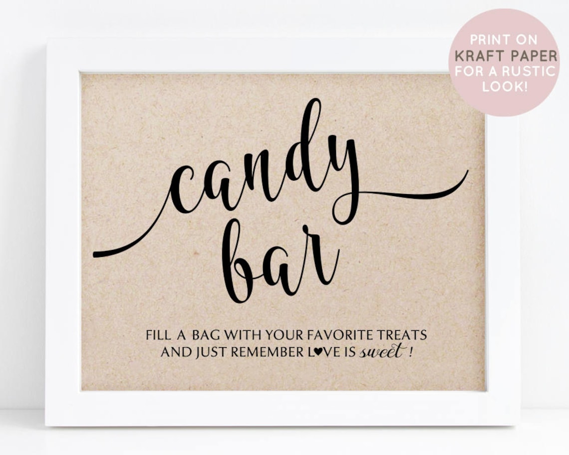 Candy Bar Schild Hochzeit Candy Schild Hochzeit Dekor Party Etsy.de