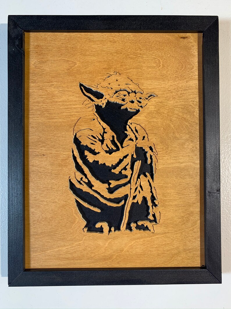 Unique Detailed Yoda From Star Wars Scroll Saw Wood Art Ready Etsy