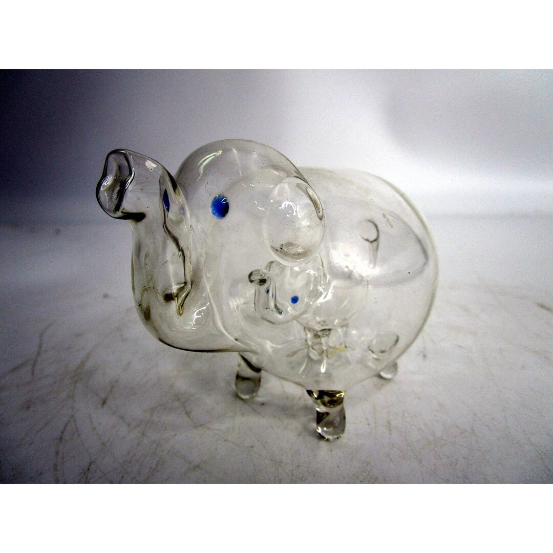 Vintage Art Glass Murano Style Hand Blown Lampwork Elephant Inside