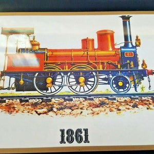 Vintage Colorful Missouri 1861 Locomotive Train Plaque