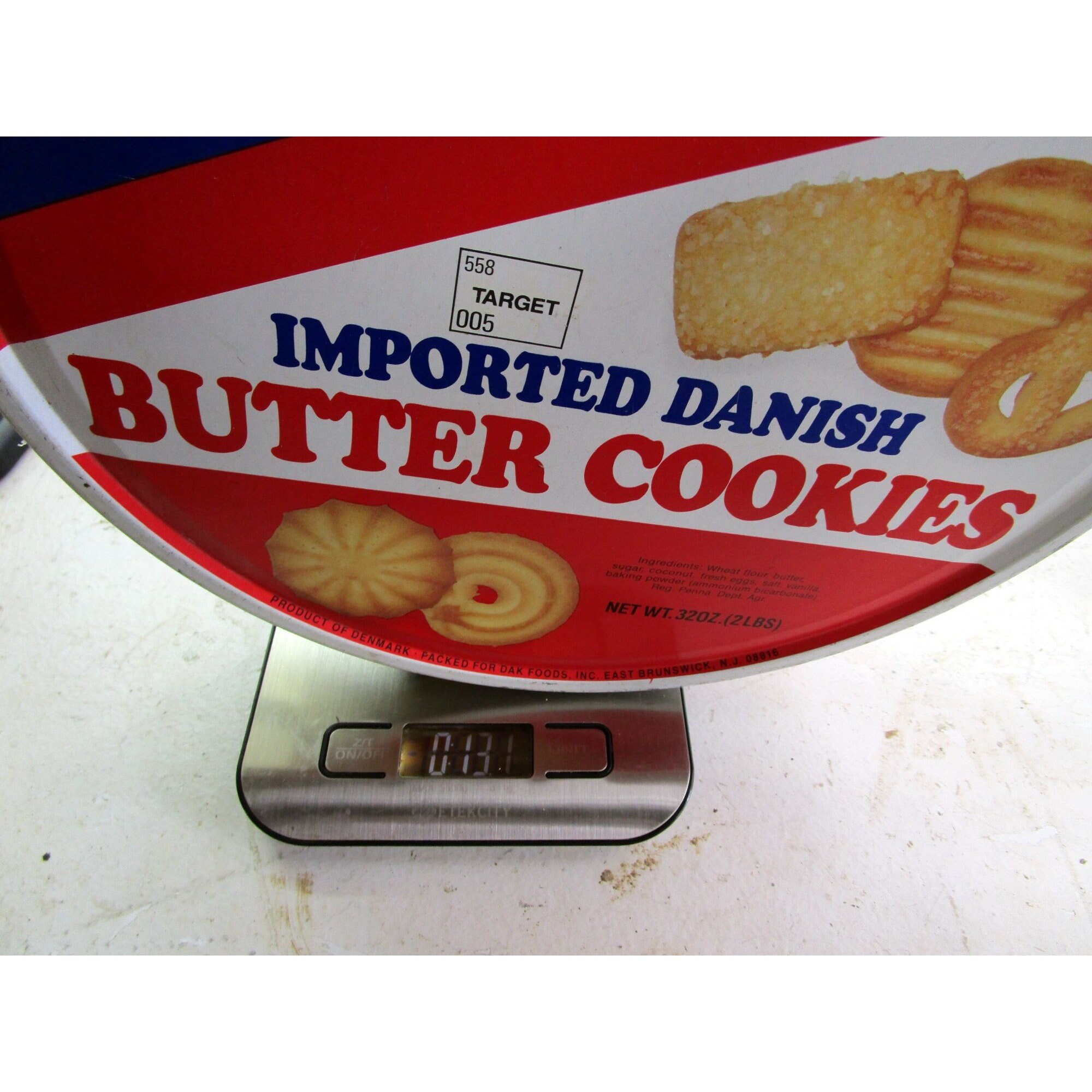 Vintage Dak Danish Butter Cookies Tin Can Canister Retro Decor Kitchen