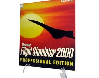 Vintage Microsoft Flight Simulator 3 Disc 2000 Professional Edition PC Windows XP Box Manuals