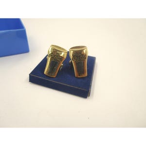 Vintage Coca-Cola Gold-Tone Cufflinks In Velvet Box Coke