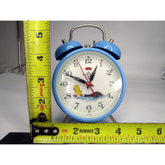 Vintage Helm Brand Animated Alarm Clock Alligator Chasing Duckling