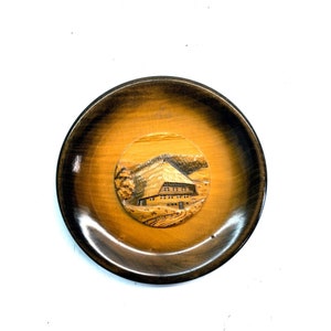 Vintage Hand Carved Schwarzwald Black Forrest Plate Wood Platter Display Germany 1950s