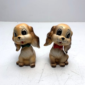 Vintage Commodore Japan Happy Puppies Salt and Pepper Shakers