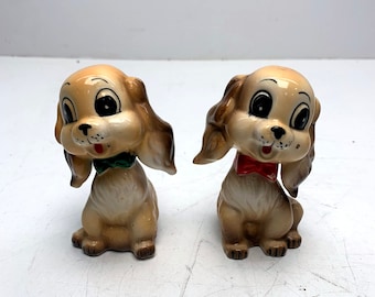 Vintage Commodore Japan Happy Puppies Salt and Pepper Shakers